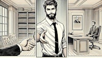 Illustration of Jake extending a handshake.