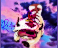 a drawing of a dog with a hat on it