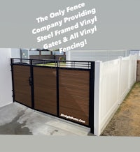 the only fence company providing steel frame vinyl gates and all fencing