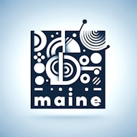 maine logo on a blue background