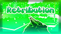 a green background with the words retribution on it