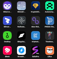 a list of different apps on a phone screen