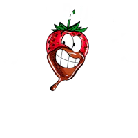 a cartoon strawberry with the words'strawbuddies' on it