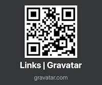 linksgravatar qr code on a black background