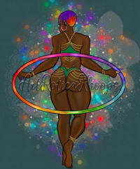 a black woman with a hula hoop