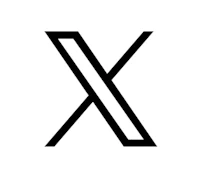 a black and white x logo on a white background
