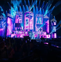an image of a stage with lights on it