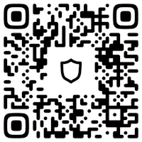 a qr code with a shield on it