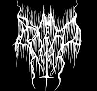 a black and white image of a logo for a black metal band