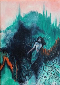 a painting of a mermaid in the water