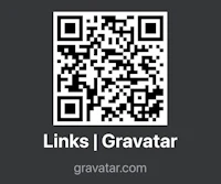 linksgravatar qr code on a black background