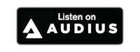 a black and white logo with the words listen on audis