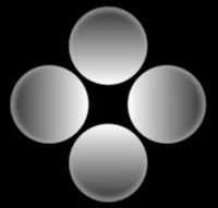 four circles on a black background