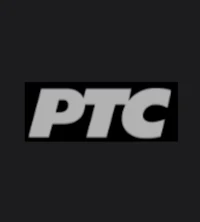 ptc logo on a black background