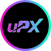 the uppx logo on a black background