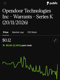 opendoor technologies inc warrants series k - screenshot