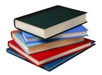 a stack of books on a white background