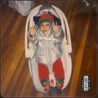 a baby is sitting in a baby carrier on the floor