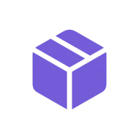 a purple box icon on a black background