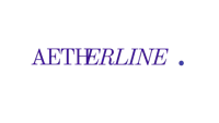 the word aetherline on a black background