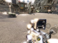a screenshot of a video game with a gun