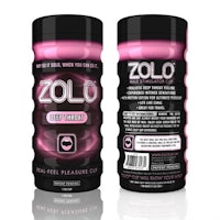 a bottle of zolo with a pink label