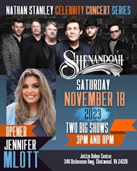 a flyer for the shenandoah concert