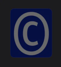 the copyright symbol on a black background