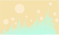 a cartoon of a wave with bubbles on it