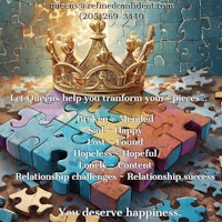a poster with a crown and jigsaw puzzles