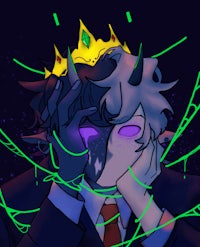 an anime character with a crown on his head