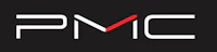 the pmc logo on a black background