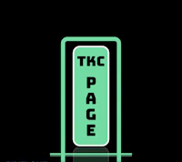 a green sign with the word tkc page on it