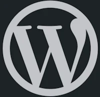 the wordpress logo on a black background