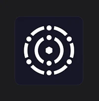 a black icon with a circle on it