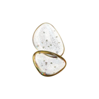 two pieces of glass on a black background