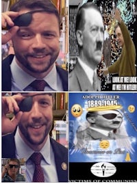 a collage of photos with a man in a suit and a man in a hat
