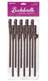 chocolate bachelorette party straws - pack of 6