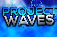 project waves logo on a blue background