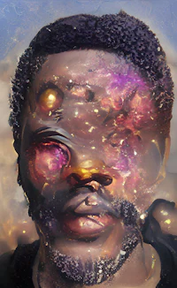 a man's face in a digital painting