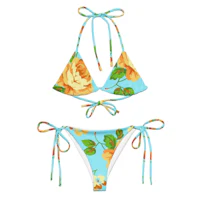 a bikini set with a floral print