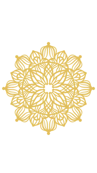 a gold mandala on a black background