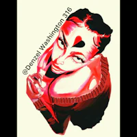 a drawing of a woman with a heart on her face