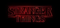 an image of the stranger things logo on a black background