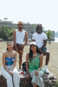 a group of people posing for a photo