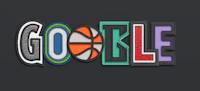 the word google is embroidered on a black background