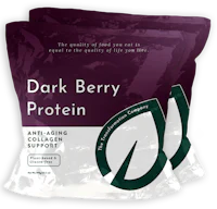 two bags of dark berry protein