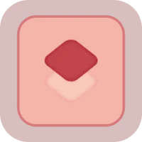 a pink square with a red diamond on it