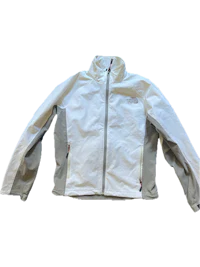 the north face women's jacket in white and grey