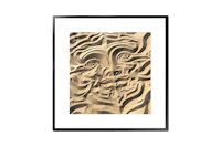 a sand art print with a face on it